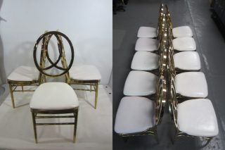 10 PZAS DE SILLAS TIFFANY EN METAL DORADO