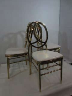 10 PZAS DE SILLAS TIFFANY EN METAL DORADO