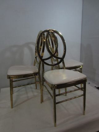 10 PZAS DE SILLAS TIFFANY EN METAL DORADO