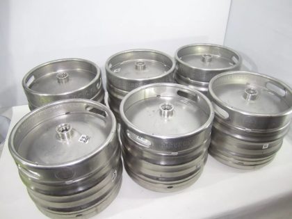 6 PZAS. BARRIL DE ACERO INOXIDABLE TIPO KEG