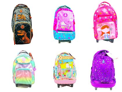 6 PZAS MOCHILA INFANTIL CARRITO