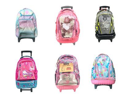 6 MOCHILAS INFANTILES DE CARRO.