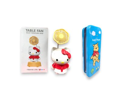 50 PZAS. APROX. VENTILADORES DE ESCRITORIO - 50 PZAS. APROX. LAPICERAS.