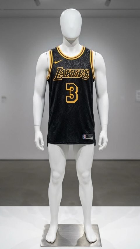 JERSEY LAKERS ANTHONY DAVIS #3 – DISEÑO ESTILO BLACK MAMBA.