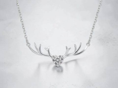 COLLAR CON DIJE DE CORAZÓN PLATA 925 MOISSANITA. 1.82 gr.