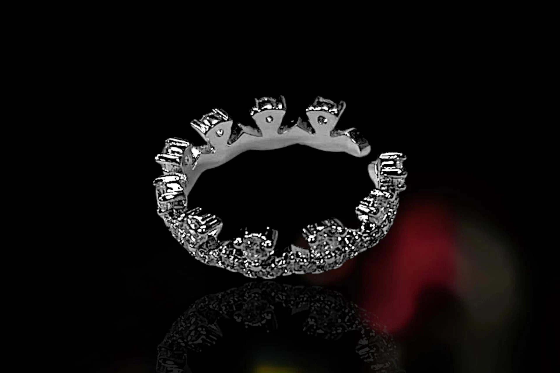 ANILLO FORMA DE CORONA - PENDIENTES DE SICO CALADO, JOYERÍA FINA   CON INCRUSTACIONES DE ZIRCONIAS. — imagen 7
