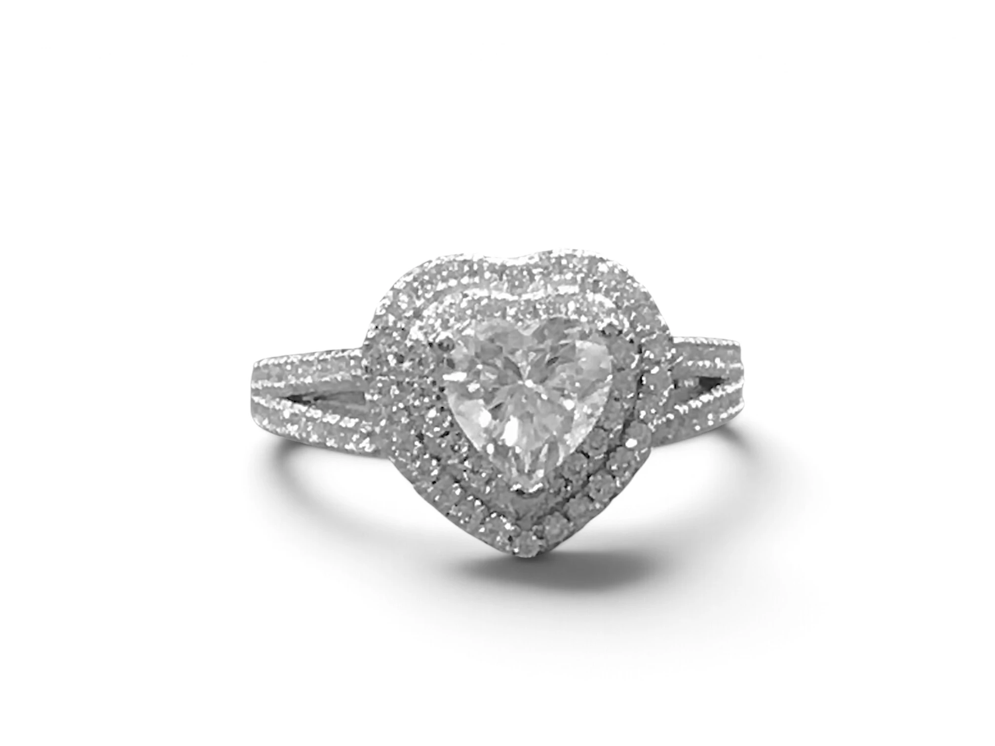 ANILLO EN FORMA DE CORAZÓN PLATA 925 MOISSANITA. 4.08 gr. — imagen 3