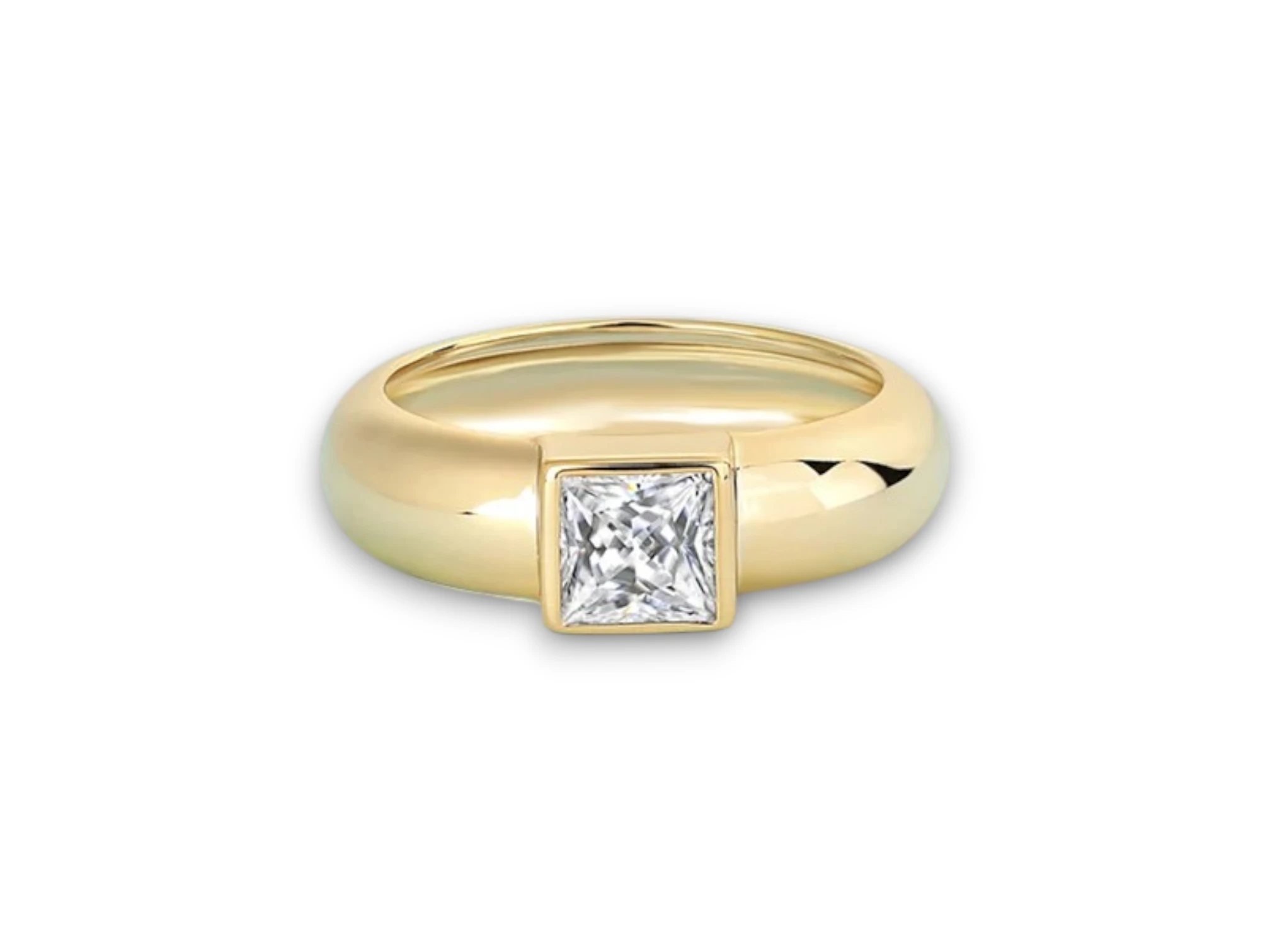 ANILLO DE BANDA ANCHA CON PIEDRA CUADRADA PLATA 925 MOISSANITA. 3.92 gr. — imagen 3