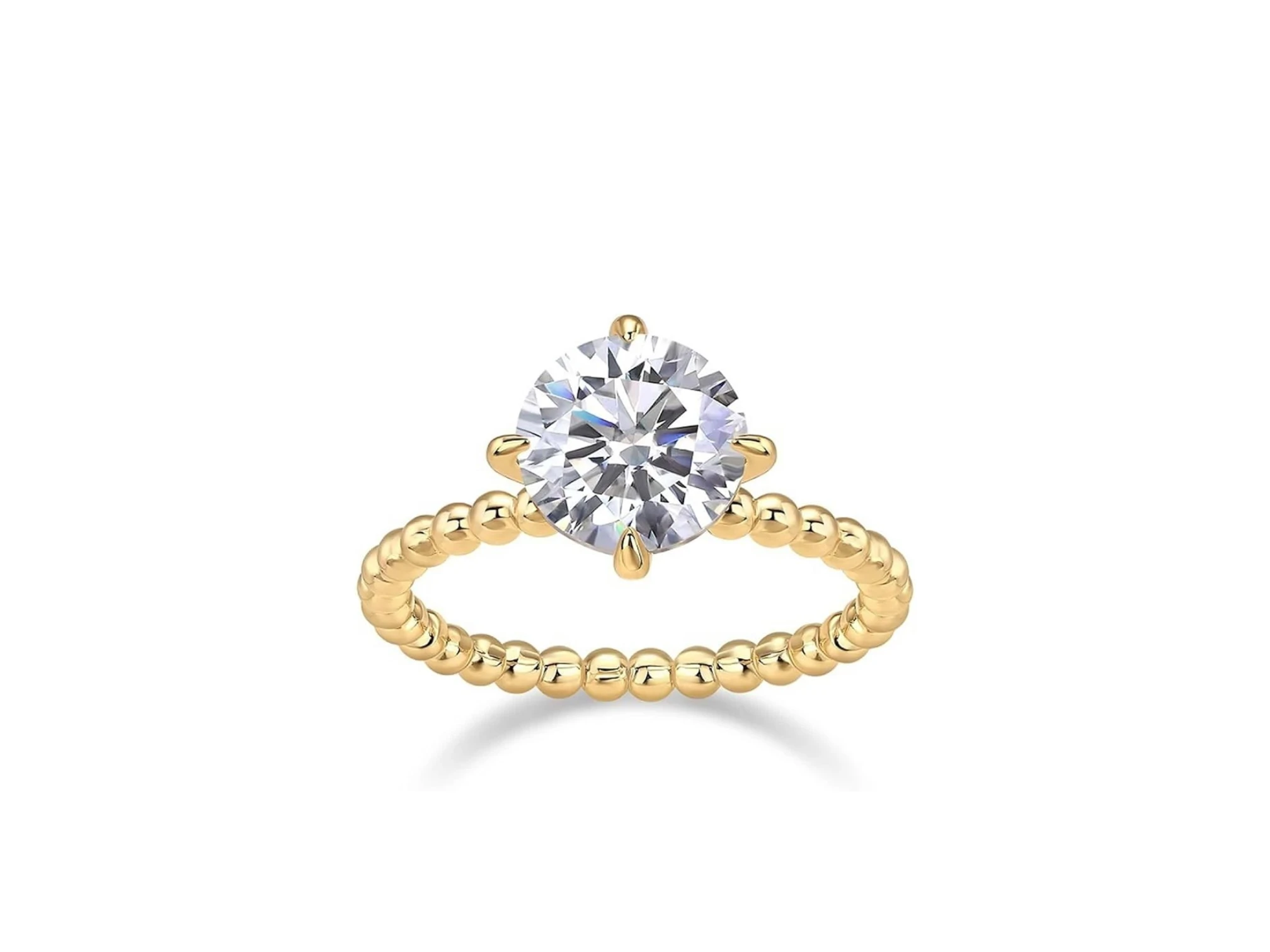 ANILLO CON BRILLANTE  EN CORTE REDONDO PLATA 925 MOISSANITA. 2.84 gr. — imagen 2
