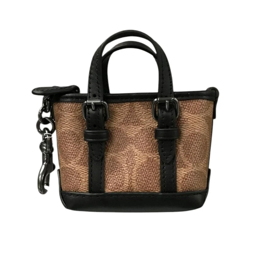 BOLSO MINIATURA COACH ORIGINAL MODELO MINI WARNER TOTE BAG CHARM, CON LLAVERO NUEVO. — imagen 2