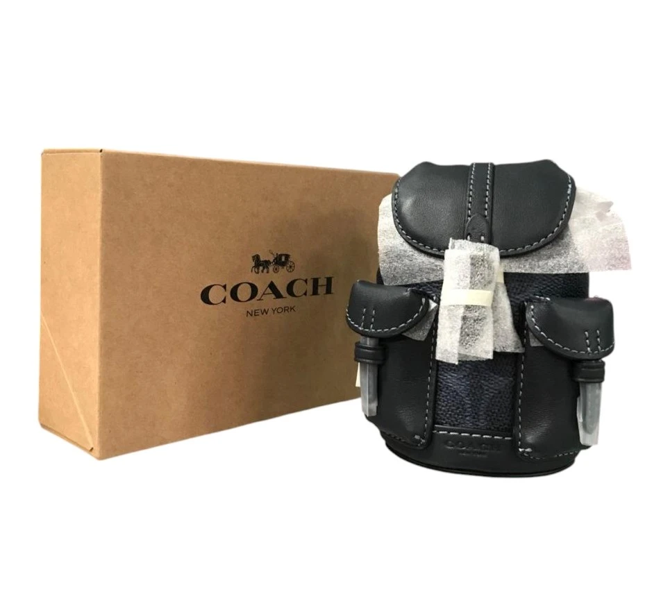 MOCHILA MINIATURA COACH ORIGINAL, MODELO MINI WARNER BACKPACK  BAG CHARM , CON LLAVERO NUEVO. — imagen 4