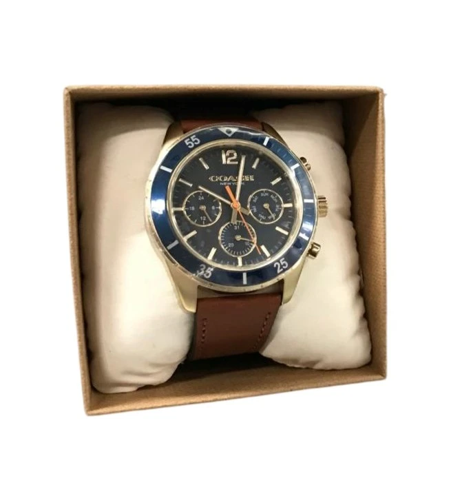 RELOJ COACH PARA CABALLERO MODELO MEN COLE CHRONOGRAPH 44 MM - SADDLE NUEVO. — imagen 2