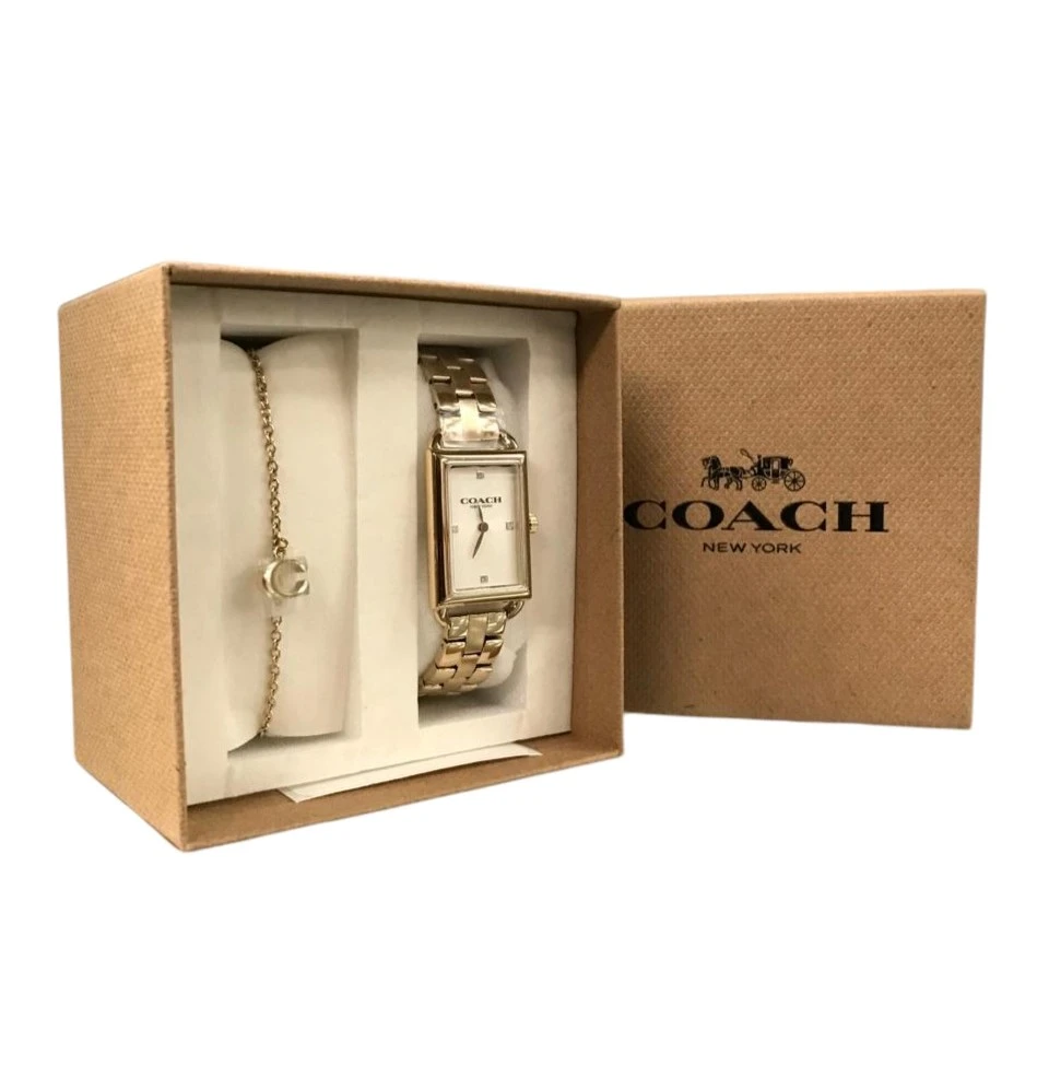 SET DE REGALO COACH LIZ PARA DAMA – RELOJ DORADO CON BRAZALETE A JUEGO NUEVO. — imagen 3