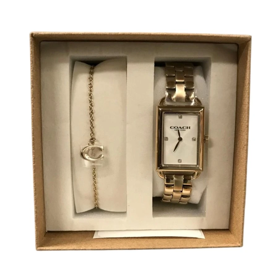 SET DE REGALO COACH LIZ PARA DAMA – RELOJ DORADO CON BRAZALETE A JUEGO NUEVO. — imagen 4