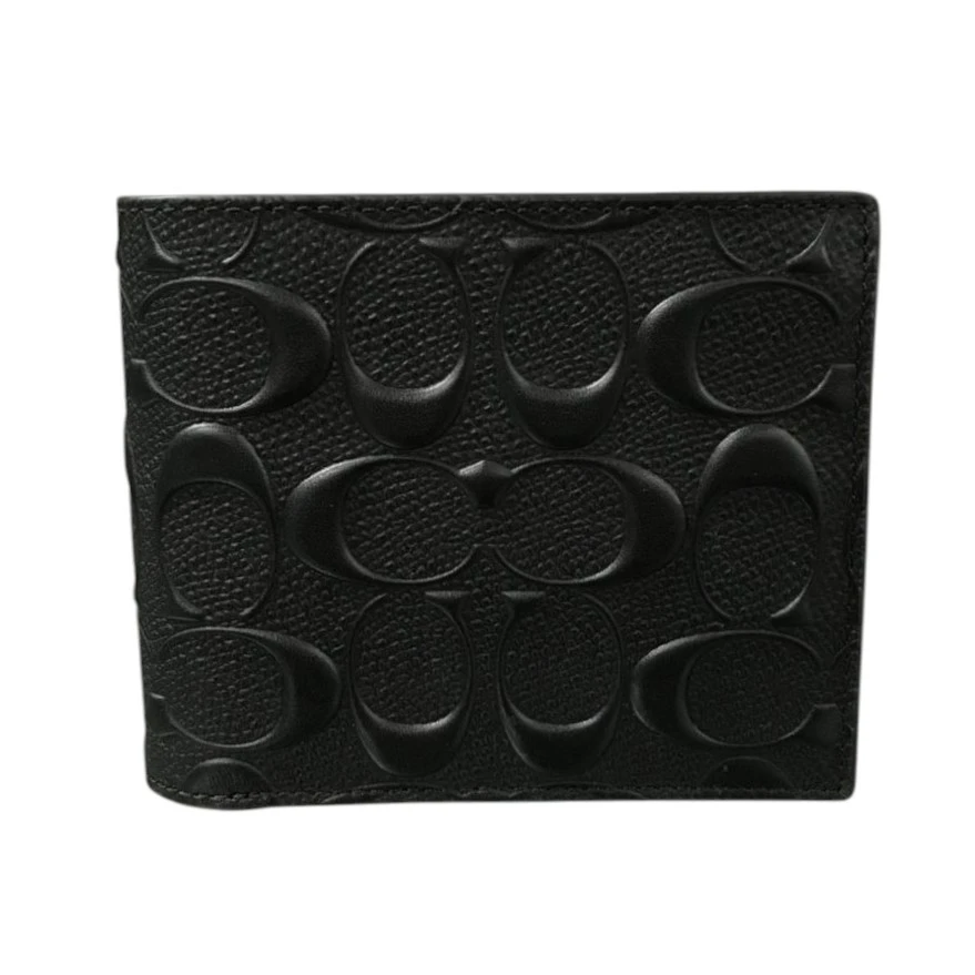CARTERA COACH COLOR NEGRO CON DISEÑO MONOGRAM PARA CABALLERO NUEVO. — imagen 3