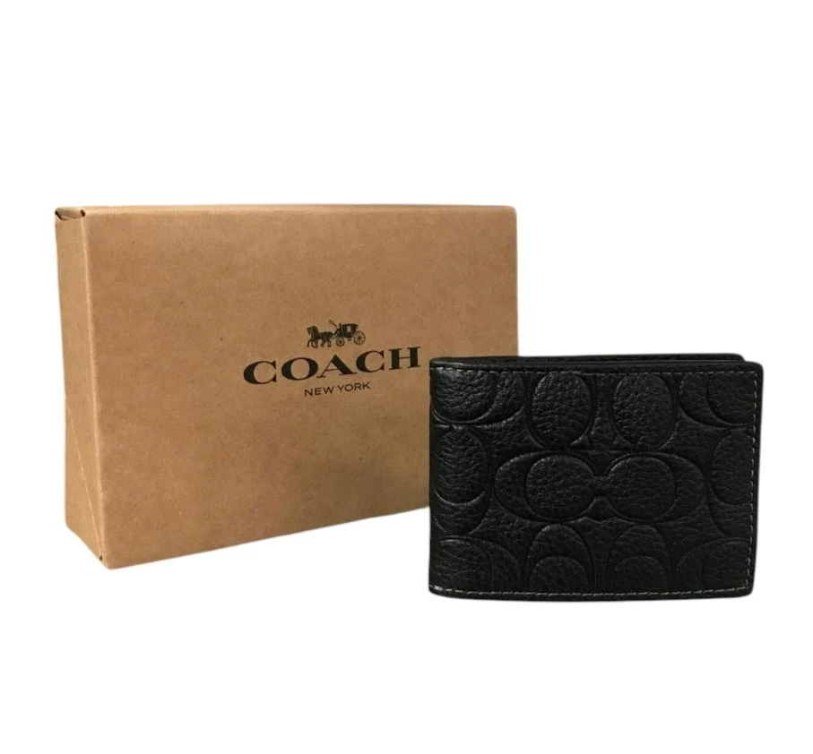TARJETERA COACH COLOR NEGRO CON DISEÑO MONOGRAM PARA CABALLERO NUEVO. — imagen 2