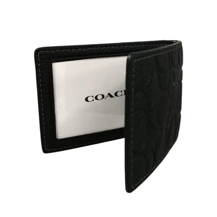 TARJETERA COACH COLOR NEGRO CON DISEÑO MONOGRAM PARA CABALLERO NUEVO. — imagen 4