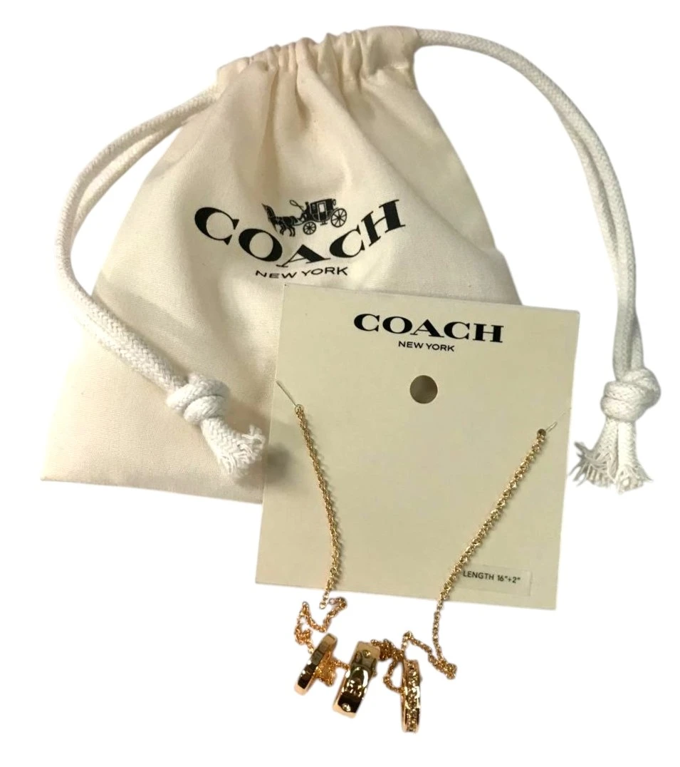 COLLAR COACH TRÍO DE FIRMA ORIGINAL – DORADO NUEVO. — imagen 2