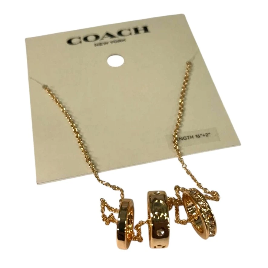 COLLAR COACH TRÍO DE FIRMA ORIGINAL – DORADO NUEVO. — imagen 4