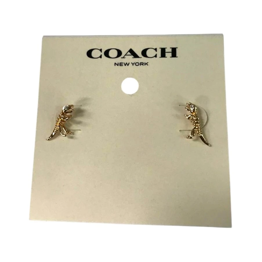 ARETES COACH SKELETAL REXY CON TACHUELAS – TONO DORADO NUEVO. — imagen 3