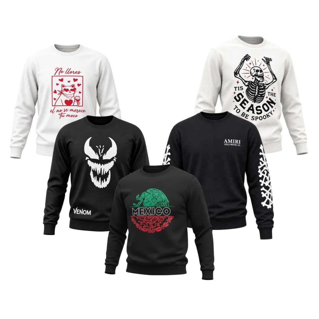 5 SUDADERAS.