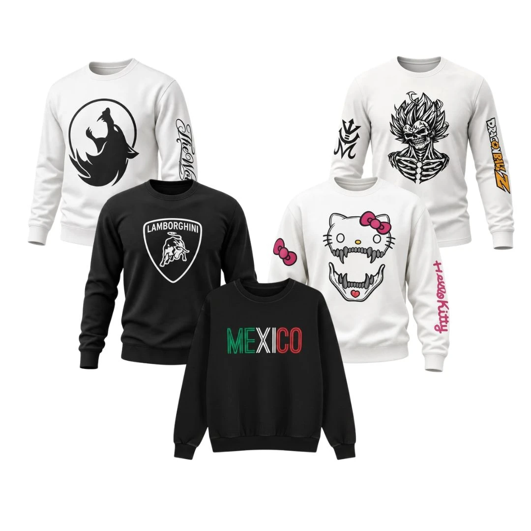 5 SUDADERAS.