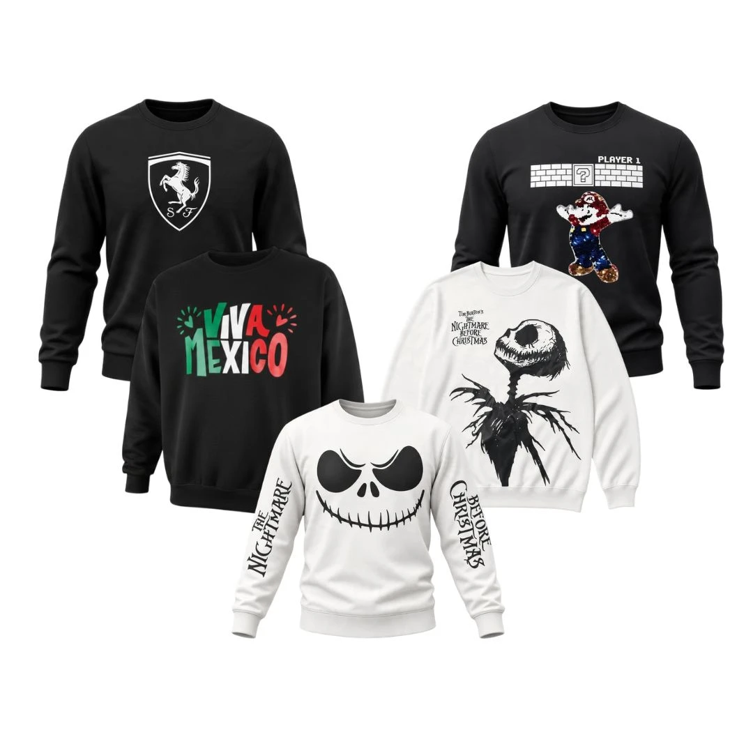 5 SUDADERAS.