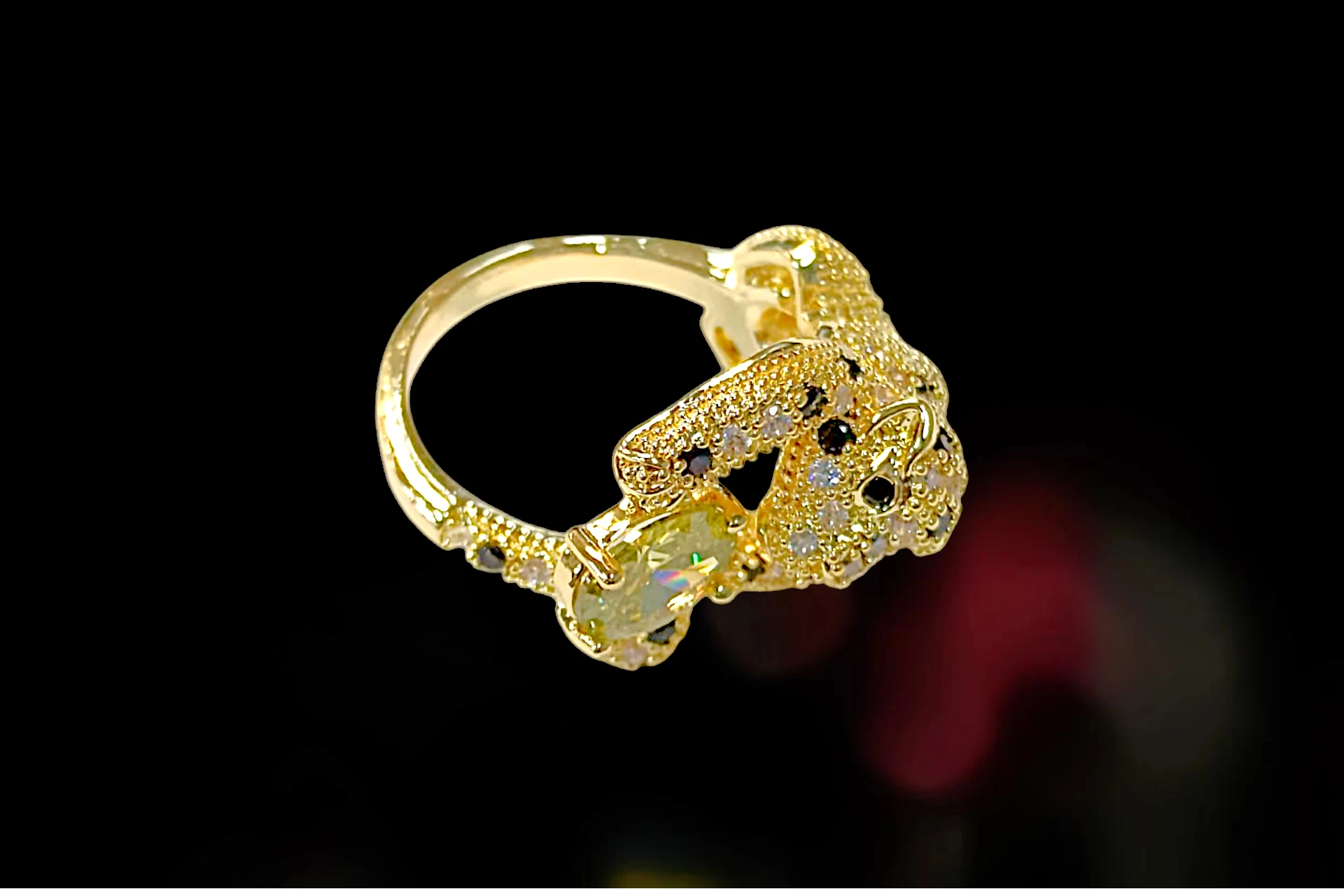 COLLAR CON FIGURA ARTICULADA DE LEOPARDO - ANILLO TRIDIMENSIONAL DE LEOPARDO, JOYERÍA FINA DE BISUTERÍA DE ALTA RESISTENCIA Y DURABILIDAD. — imagen 3