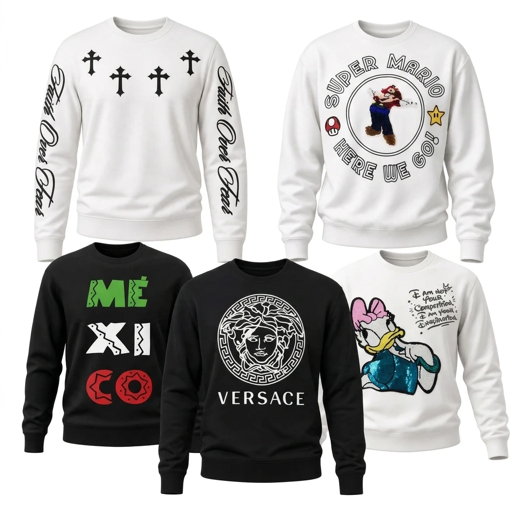 5 SUDADERAS.