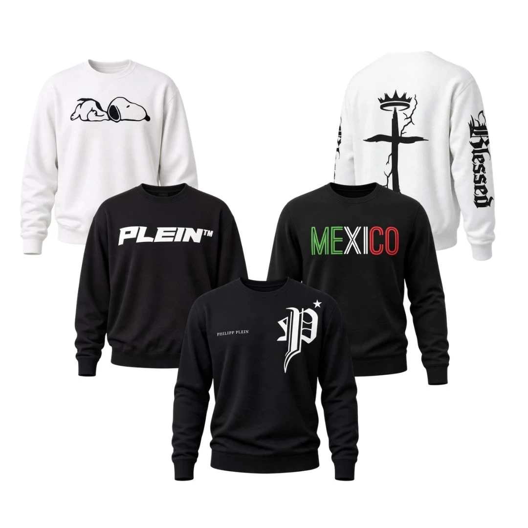5 SUDADERAS.