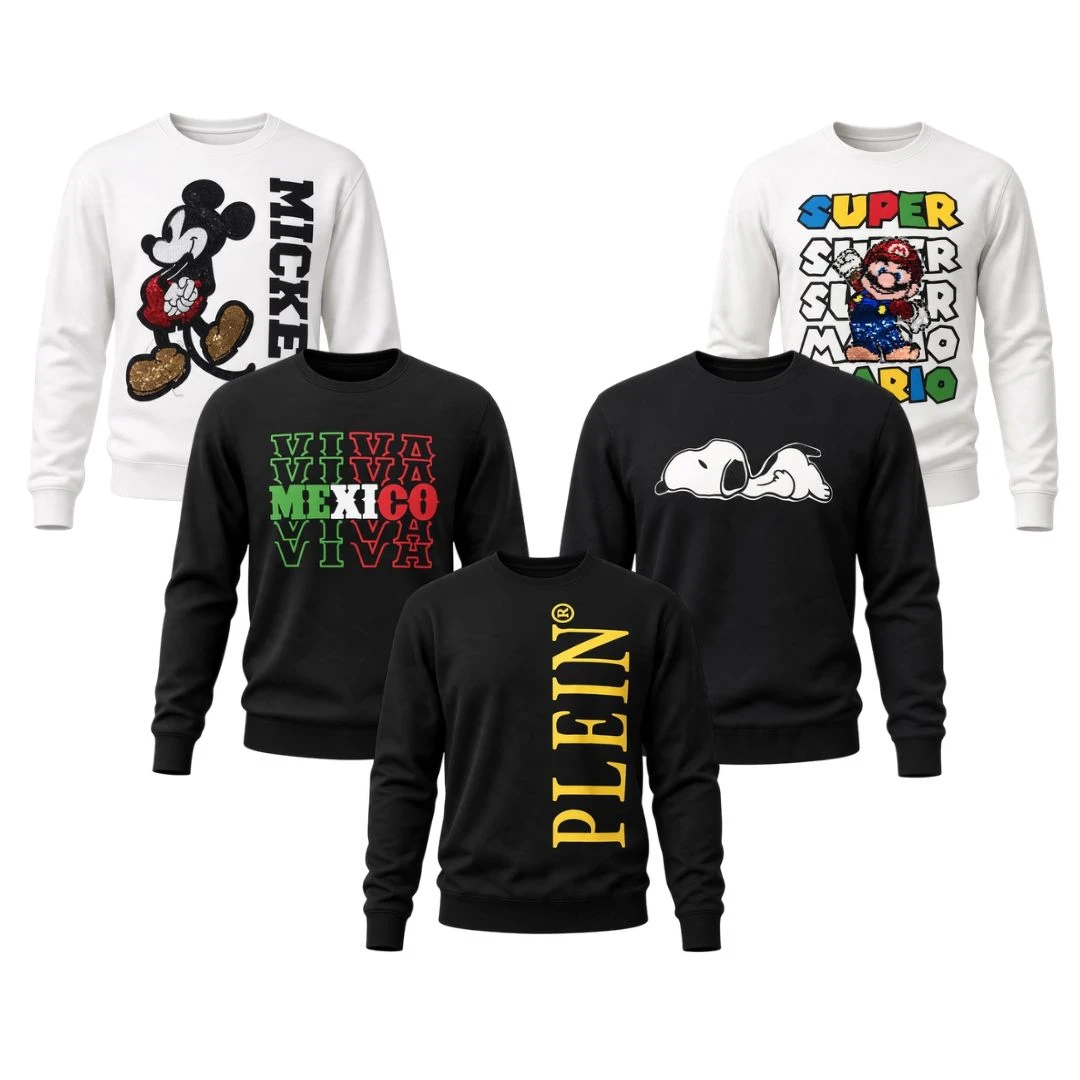 5 SUDADERAS.
