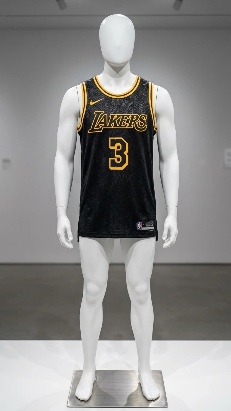 JERSEY LAKERS ANTHONY DAVIS #3 – DISEÑO ESTILO BLACK MAMBA.