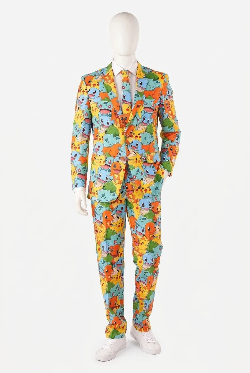 1 TRAJE DE COLECCIÓN COMPLETO DE POKEMÓN.