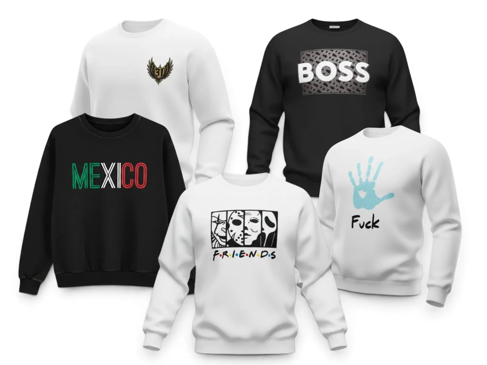 5 SUDADERAS.