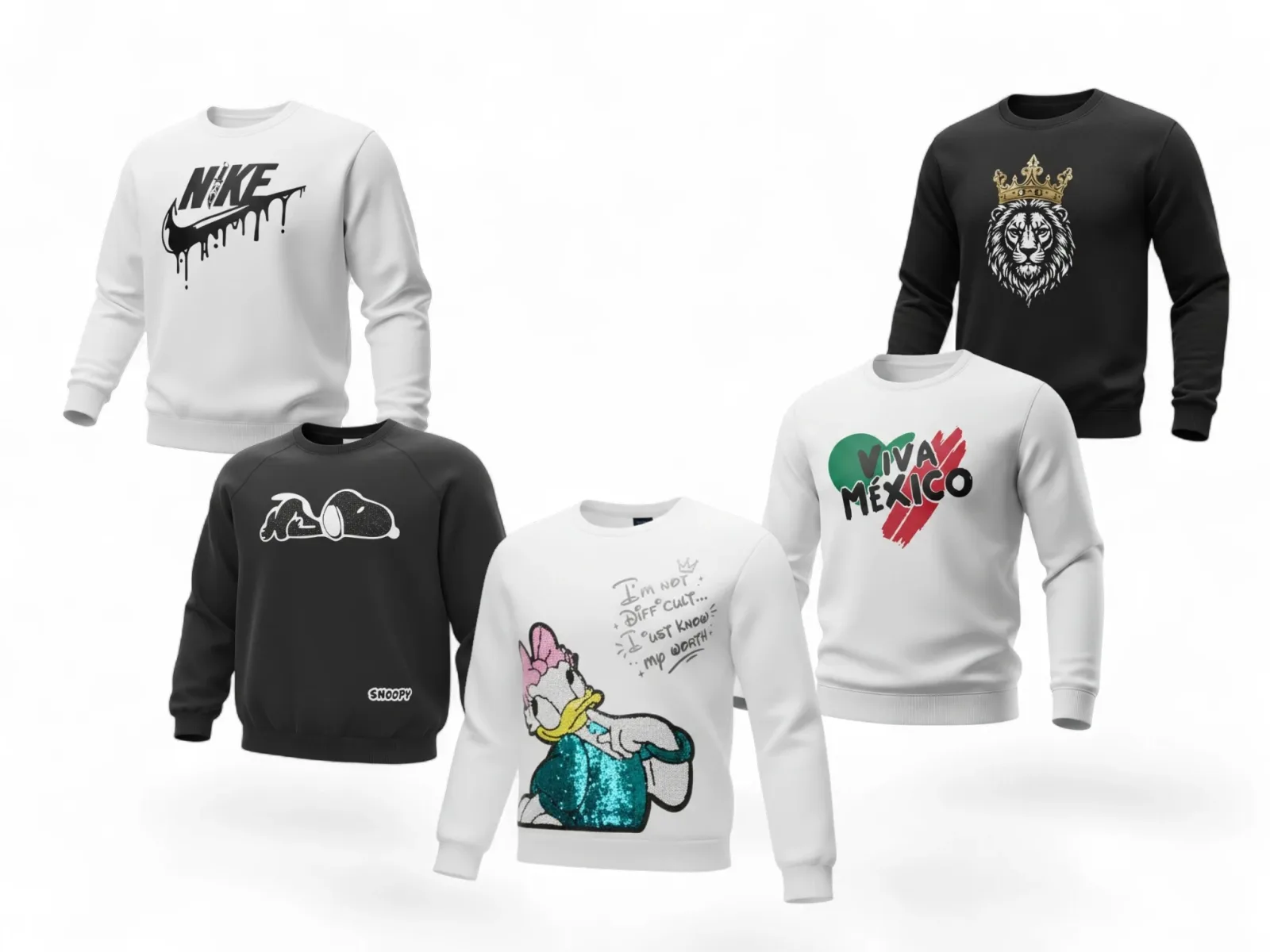 5 SUDADERAS.