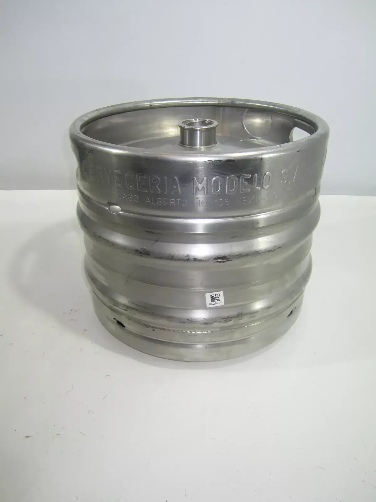 6 PZAS. BARRIL DE ACERO INOXIDABLE TIPO KEG.